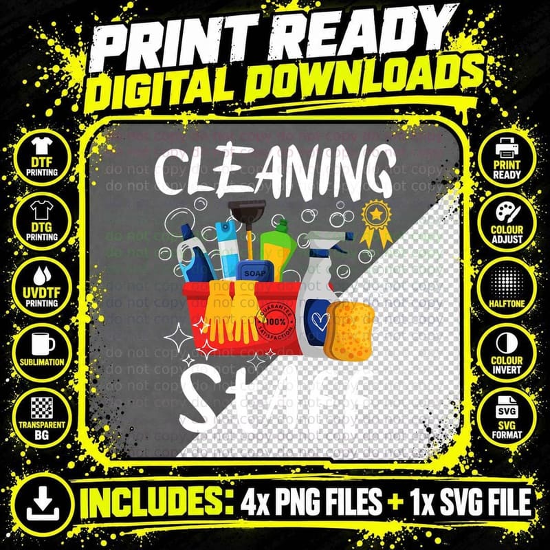 Cleaning Staff Housekeeping Crew of Proud Housekeeper Png SVG Digital Bundle