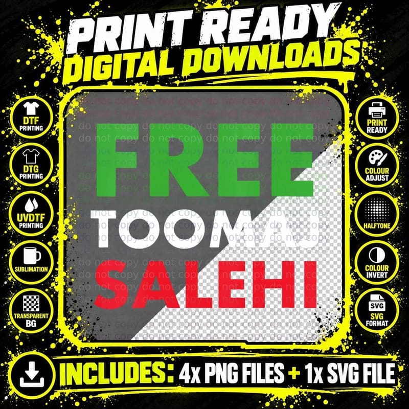 Free Toomaj Salehi Iran Patriotic Woman Life Freedom Png SVG Digital Bundle