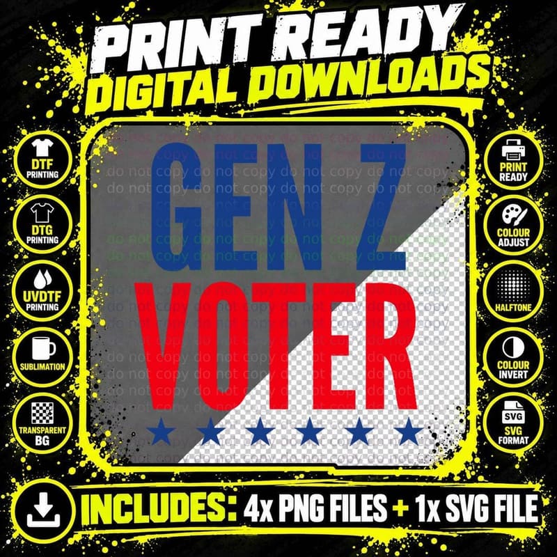 Gen Z Voter Election T-Shirt Png SVG Digital Bundle