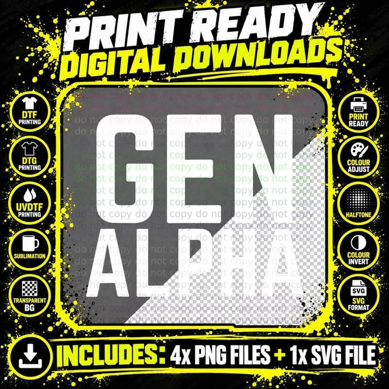 Generation Gen Alpha T-Shirt Png SVG Digital Bundle