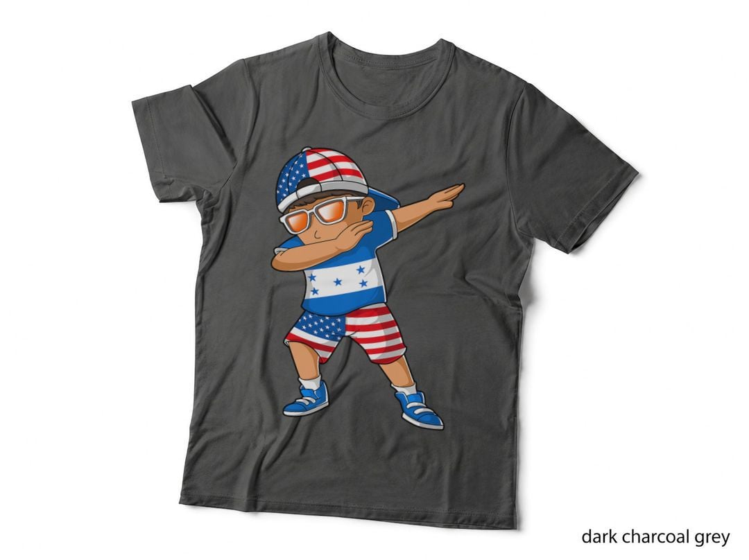 Half American Half Honduran Boy Kid Honduras Flag Patriotic T-Shirt