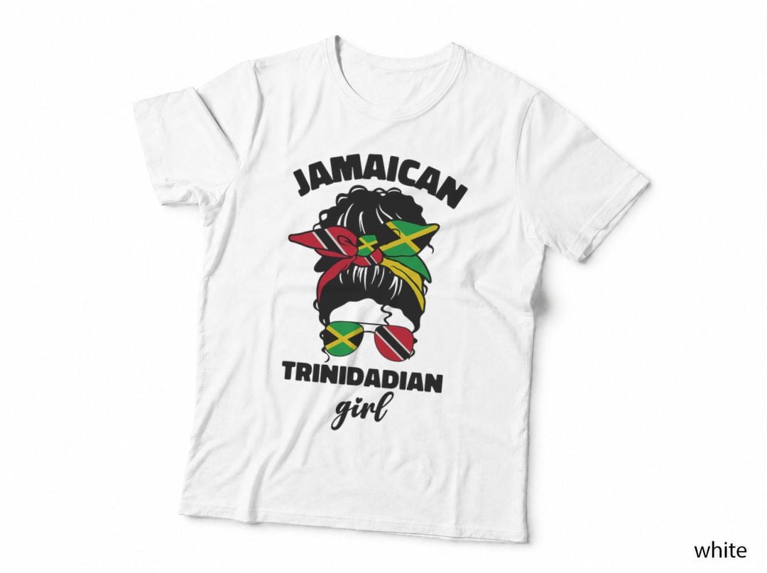 Half Jamaican Trinidadian Jamaica Flag Trinidad and Tobago T-Shirt