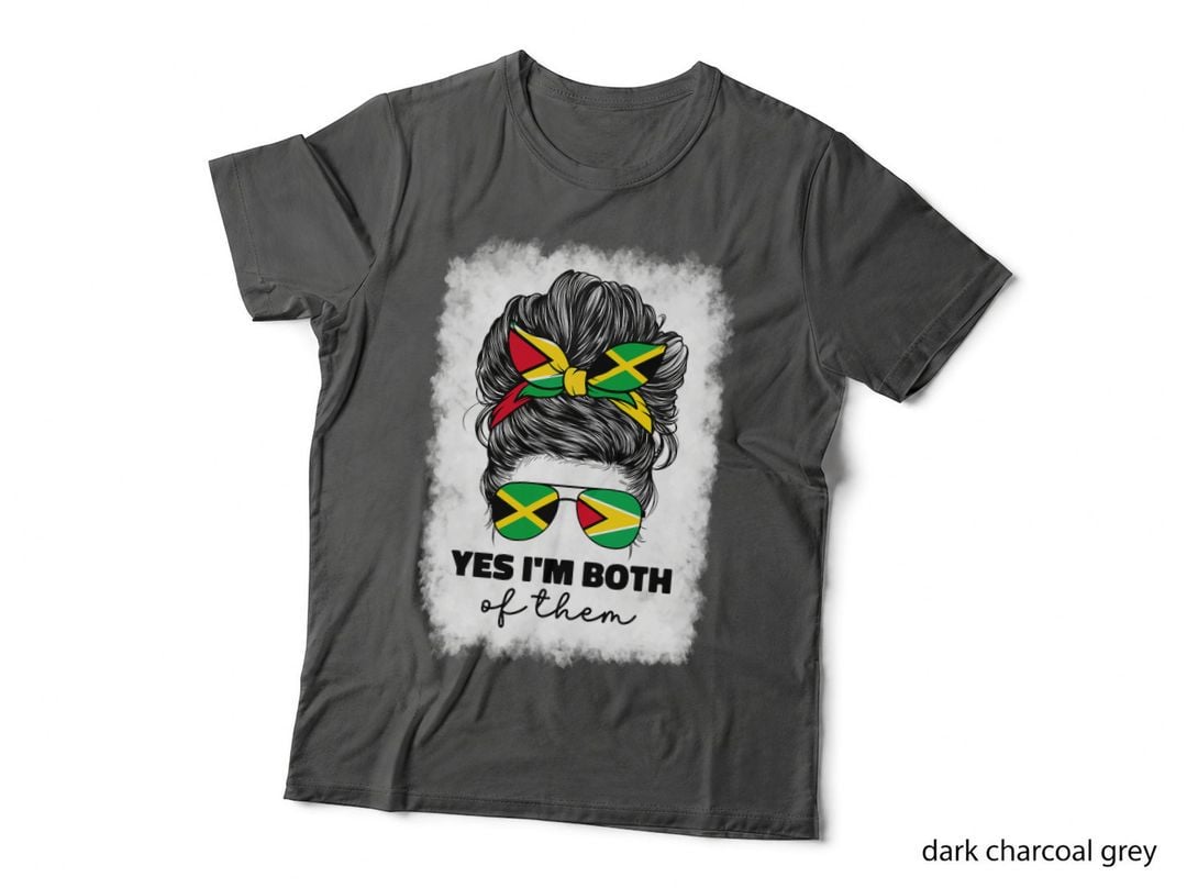 Half Jamaican and Guyanese Jamaica Flag Guyana Girl Women T-Shirt