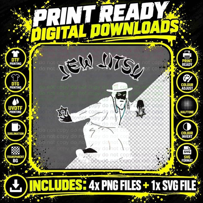 I KNOW JEW JITSU Jews Jewish Hebrew Israel Shabbat Png SVG Digital Bundle