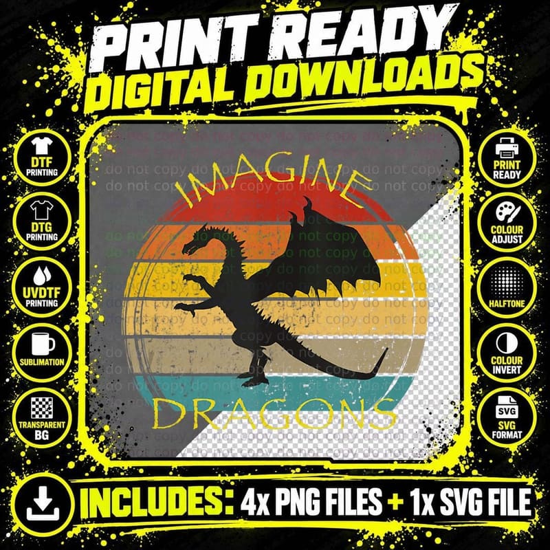 Imagine Magical and Mythical Fantasy Dragons II Png SVG Digital Bundle