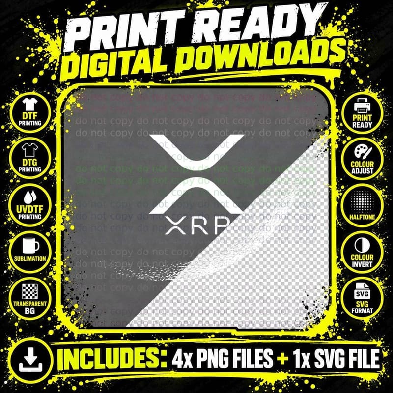 Internet Money Cryptocurrency Ripple XRP Moon T-Shirt Png SVG Digital Bundle
