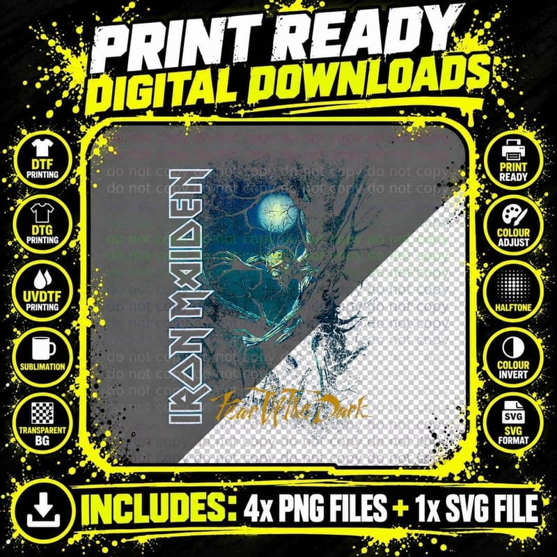 Iron Maiden - Fear of the Dark T-Shirt Png SVG Digital Bundle