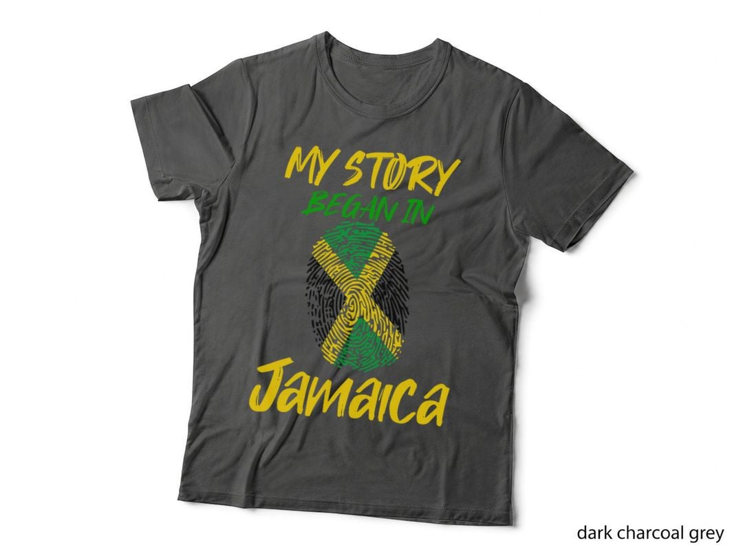 Jamaica Shirt My Story Began in Jamaica Fingerprint Men Gift T-Shirt