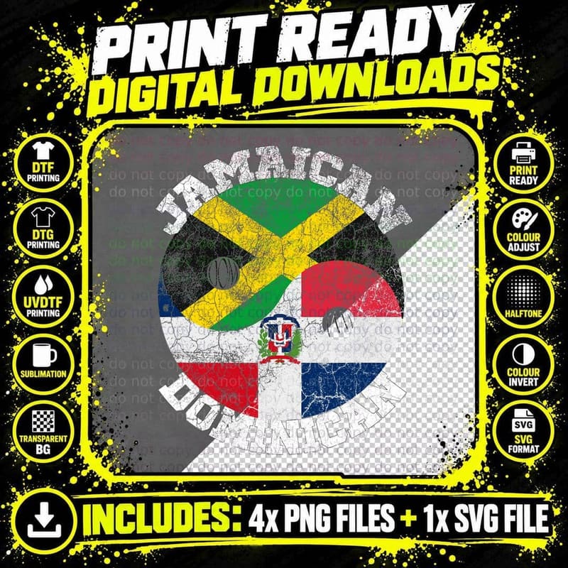 Jamaican Dominican Flag, Dominican Png SVG Digital Bundle