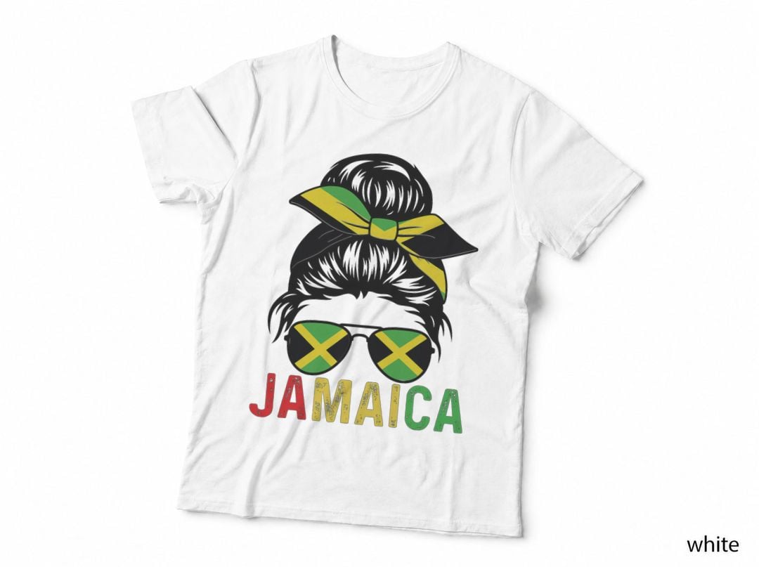 Jamaican Flag Jamaican Clothing Jamaica Messy Bun Jamaica T-Shirt