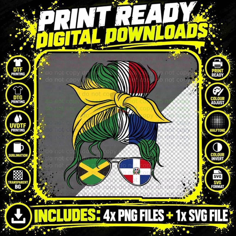 Jamaican Girl Dominicana Girls Dominican Republic Png SVG Digital Bundle