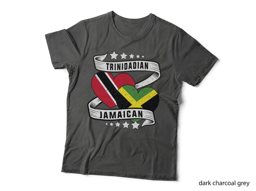 Jamaican Trinidad Shirt Half Trinidad and Half Jamaican Flag T-Shirt
