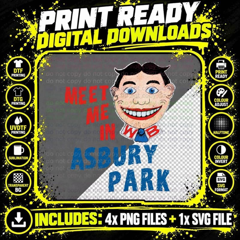 Just Meet Me in Asbury Park Iconic Tillie T-Shirt Png SVG Digital Bundle