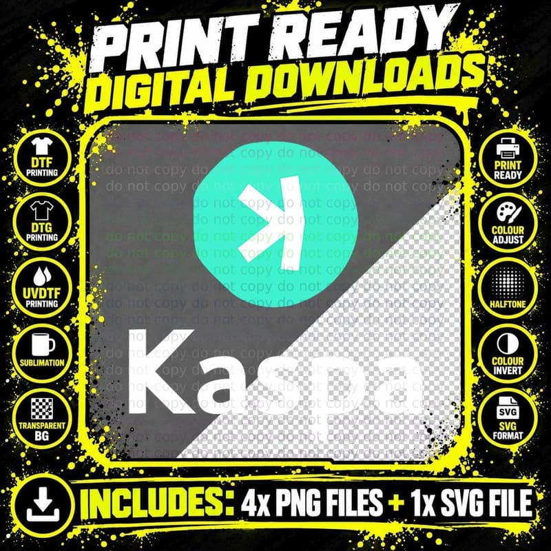 Kaspa Crypto Kaspa T-Shirt Png SVG Digital Bundle