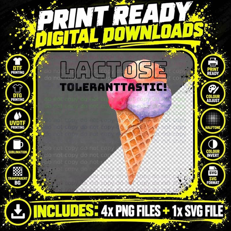 Lactose Toleranttastic I Tolerate Lactose Tolerant Png SVG Digital Bundle