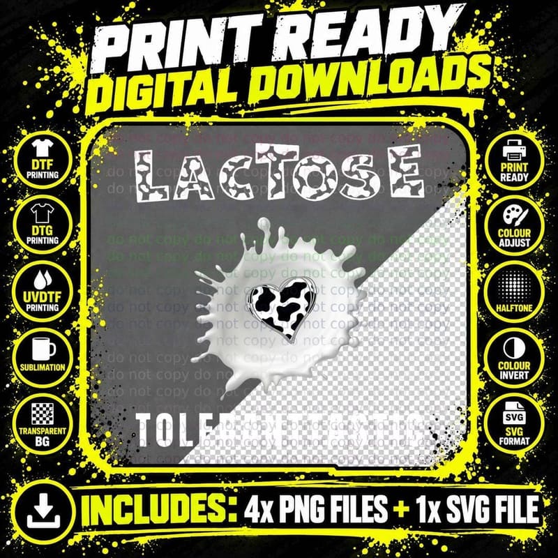 Lactose Toleranttastic You Are Lactose Tolerant T-Shirt Png SVG Digital Bundle