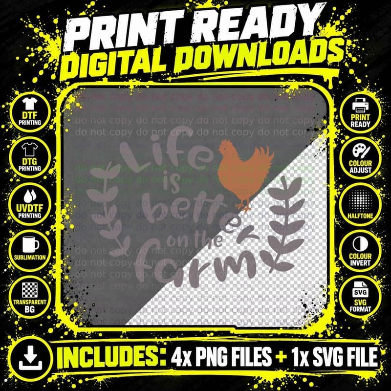 Life Is Better on the Farm T-Shirt Png SVG Digital Bundle