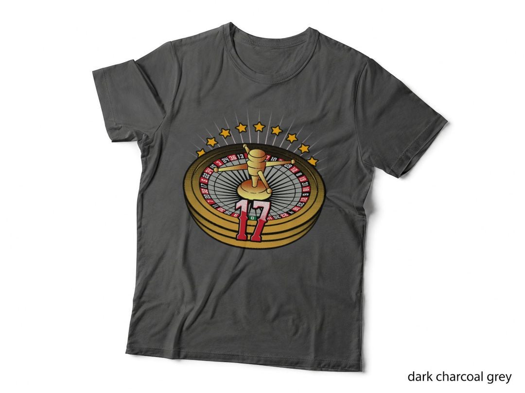 Lucky Number 17 T-Shirts Roulette Wheel Gambling Vegas Style T-Shirt