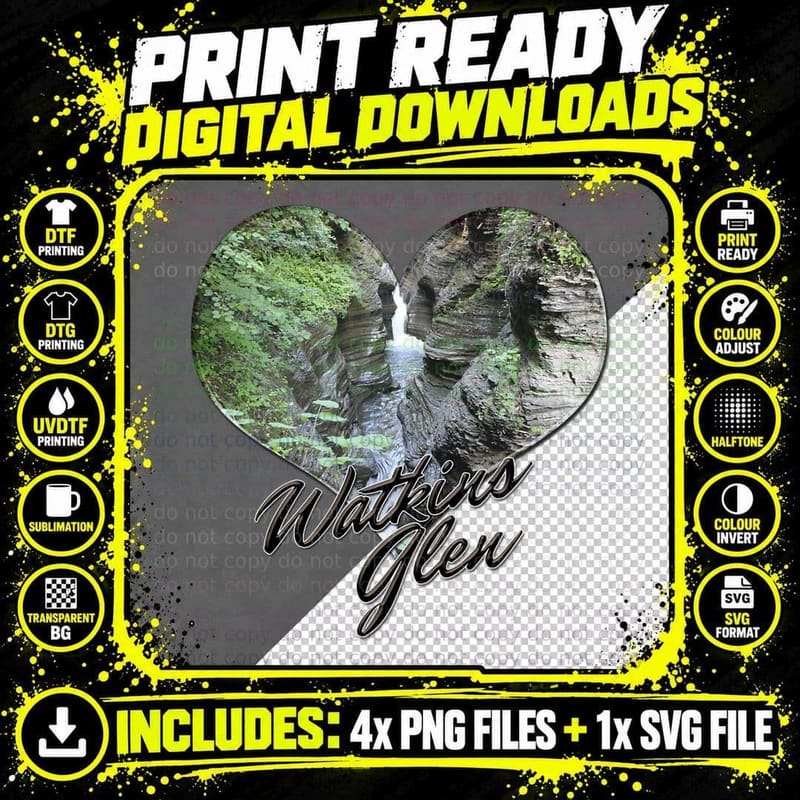New York State Park Souvenir Watkins Glen T-Shirt Png SVG Digital Bundle