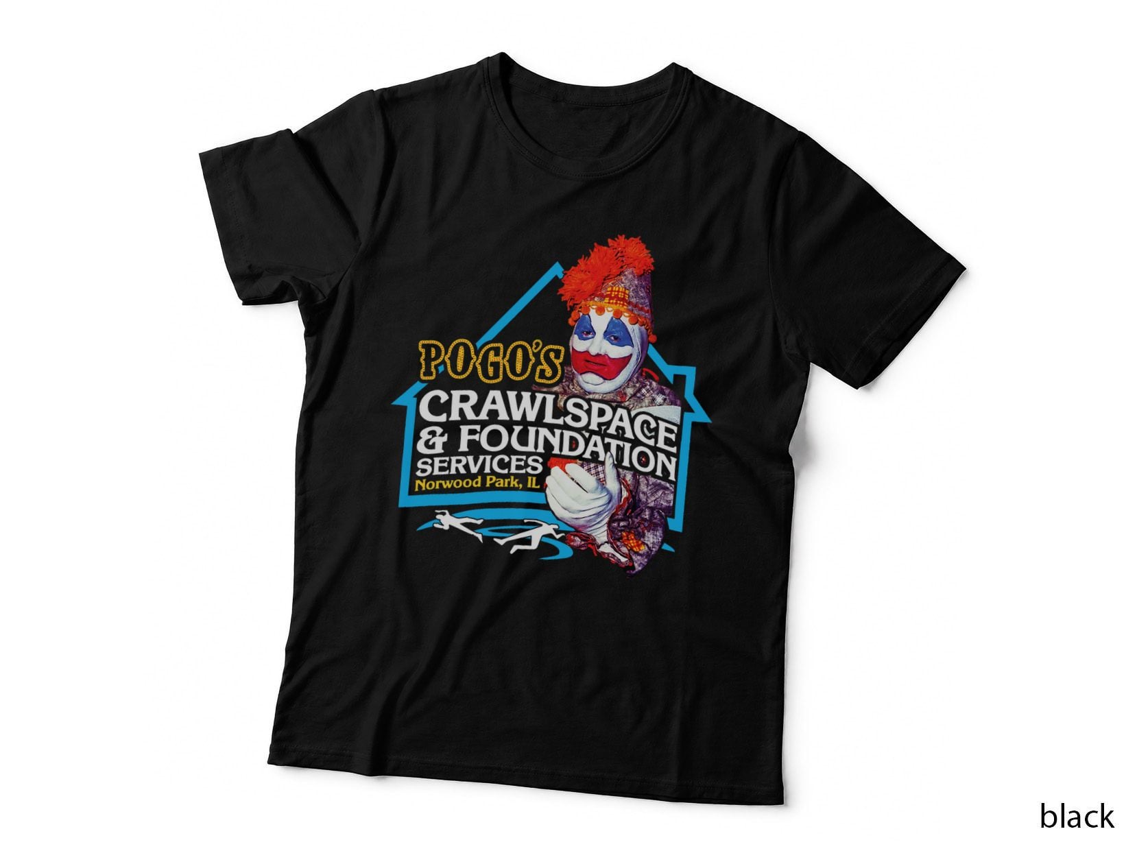 Pogo's Crawlspace & Foundation - Scary Serial Killer Clown T-Shirt