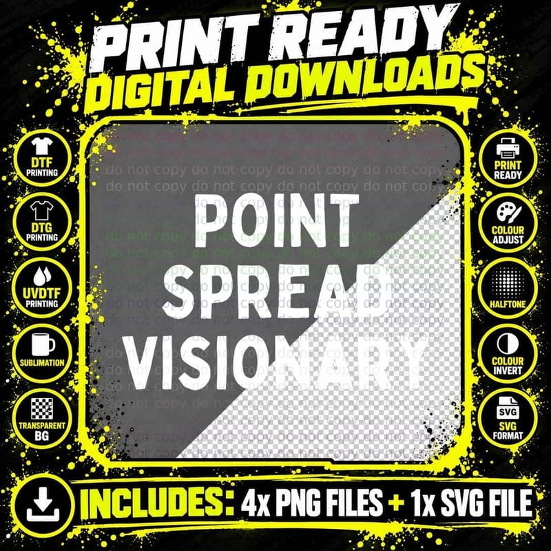 Point Spread Visionary Sports Betting Gambling T-Shirt Png SVG Digital Bundle