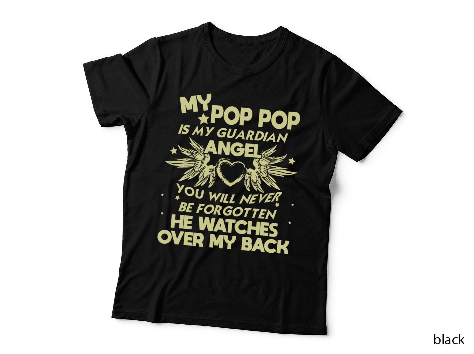Pop Memorial Gifts My Pop Is My Guardian Angel Shirt T-Shirt