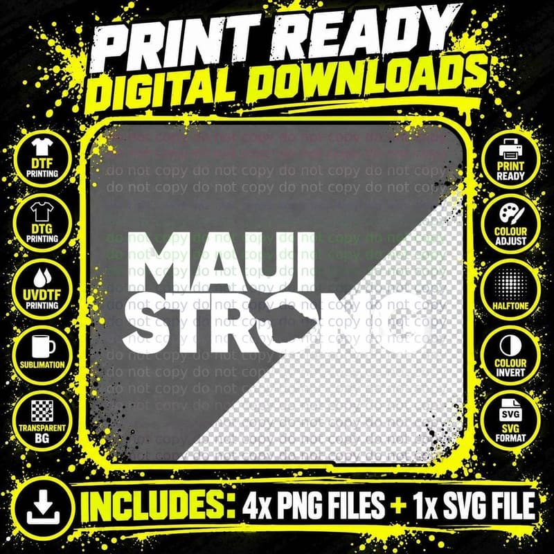 Pray for Maui Hawaii Strong, Graphic Gift Png SVG Digital Bundle