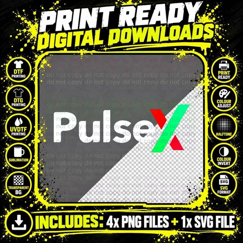 Pulsex Crypto Coin PLSX T-Shirt Png SVG Digital Bundle
