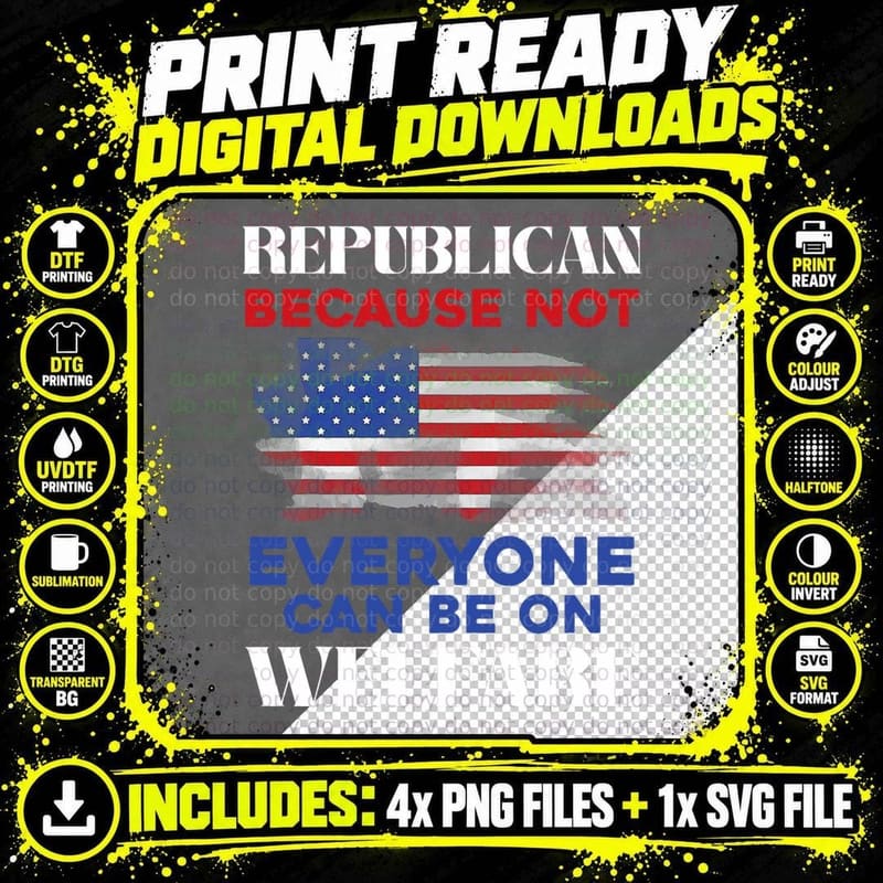 Republican Politics Conservative American US Flag Png SVG Digital Bundle