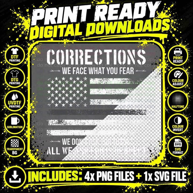 Respect Correctional Officer Proud Corrections Officer Png SVG Digital Bundle