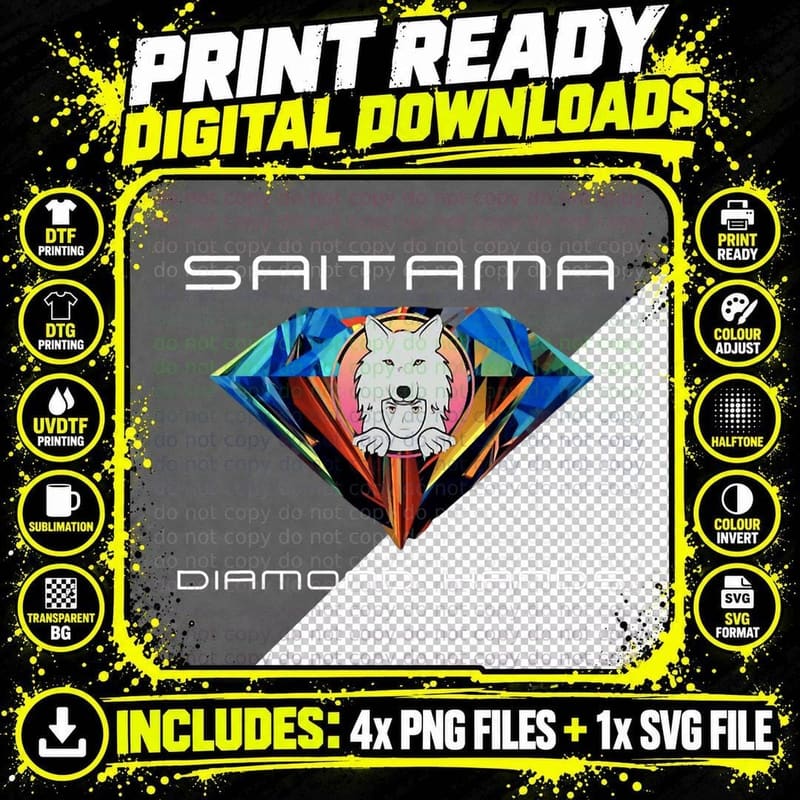 Saitama Inu Crypto Diamond Hands T-Shirt Png SVG Digital Bundle