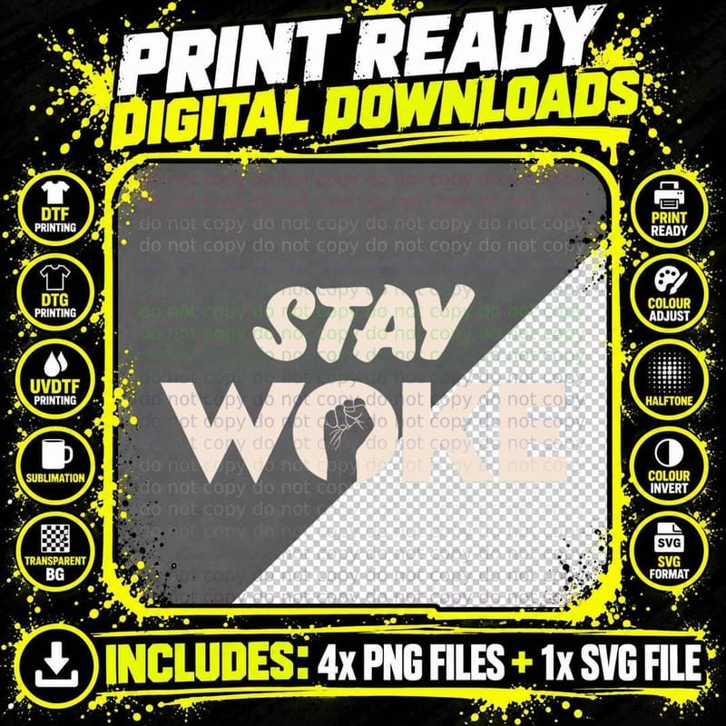 Stay Woke Life T-Shirt Png SVG Digital Bundle