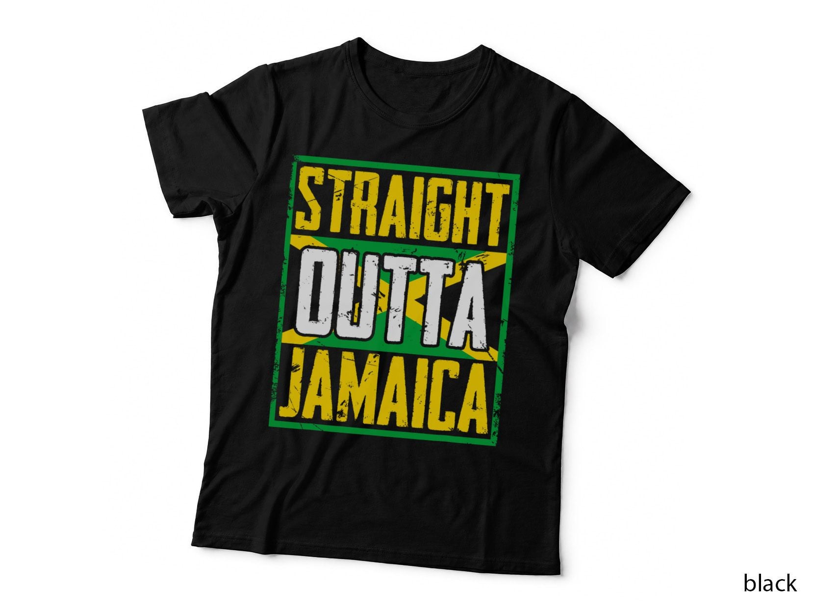 Straight Outta Jamaica Caribbean Country Jamaican Flag T-Shirt