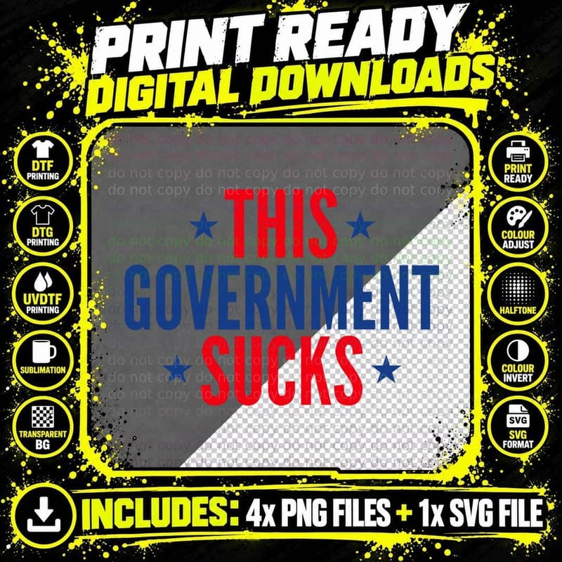This Government Sucks Politics T-Shirt Png SVG Digital Bundle
