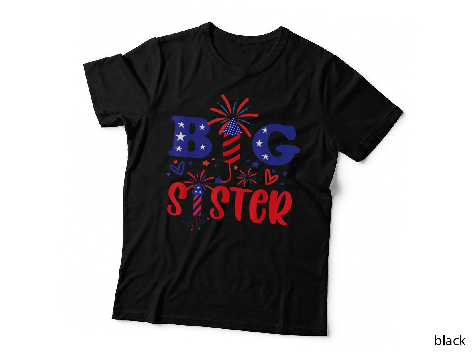 This Little Is Going to Be Big Sister, 4th July Big Sister T-Shirt
