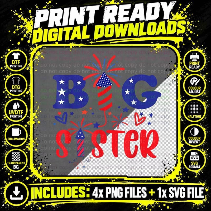 This Little Is Going to Be Big Sister Png SVG Digital Bundle
