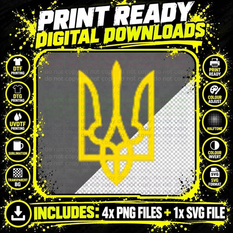 Ukrainian President Volodymyr Zelensky Ukraine Emblem Png SVG Digital Bundle