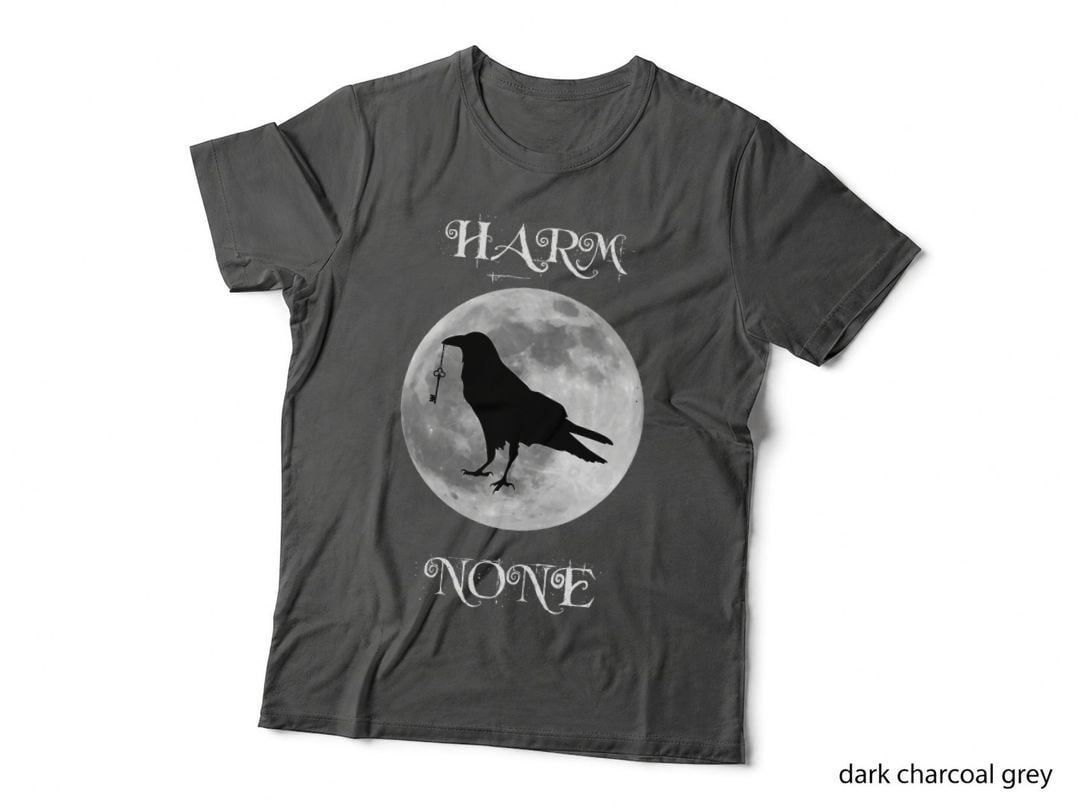 Wiccan T-Shirt Harm None Raven Moon