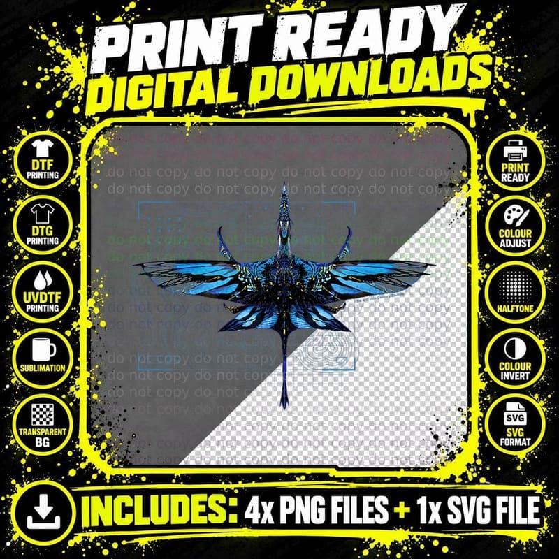 Avatar the Way of Water Banshee Biolum Badge T-Shirt Png SVG Digital Bundle