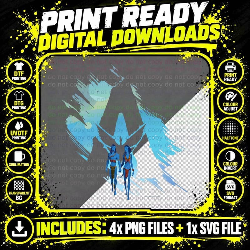Avatar the Way of Water Jake and Neytiri a Logo Png SVG Digital Bundle