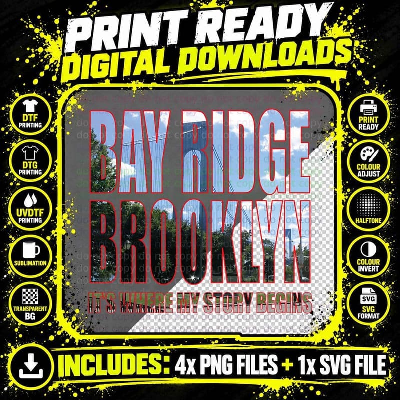 Bay Ridge Brooklyn It's Where My Story Begins T-Shirt Png SVG Digital Bundle