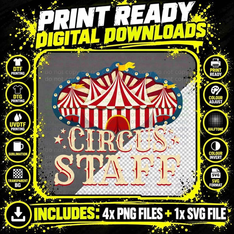 Circus Staff Shirt - Circus Party Shirt - Circus Staff Png SVG Digital Bundle