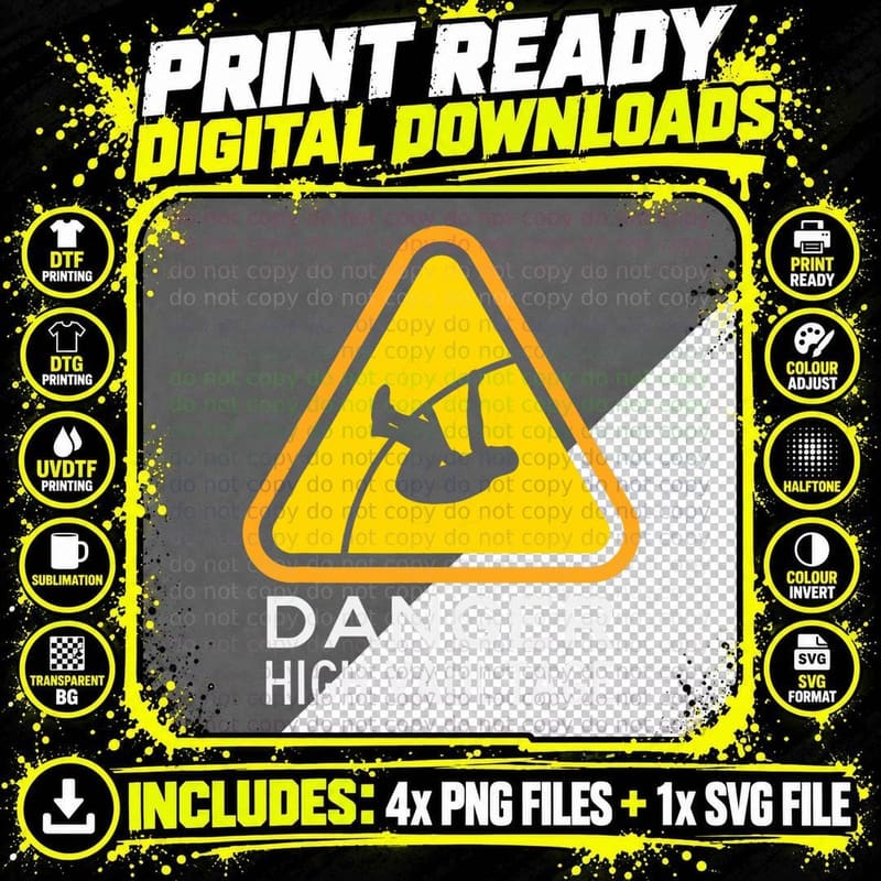 Danger High Vaultage - Pole Vault Jumping Track Field Png SVG Digital Bundle
