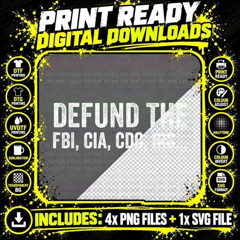 Defund the FBI for Men Women T-Shirt Png SVG Digital Bundle