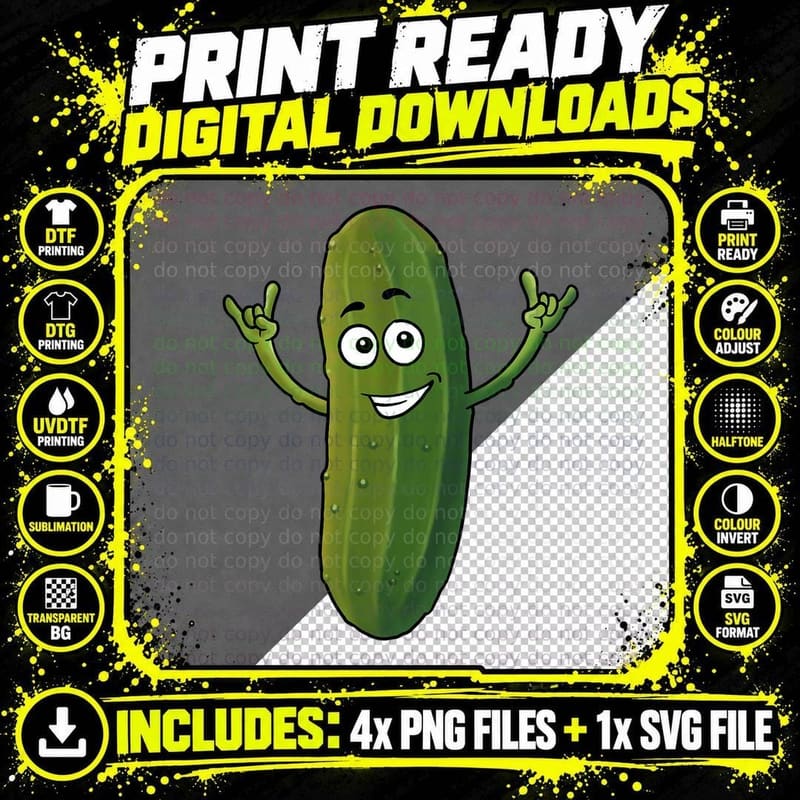 Dill Pickle Food Pickle T-Shirt Png SVG Digital Bundle