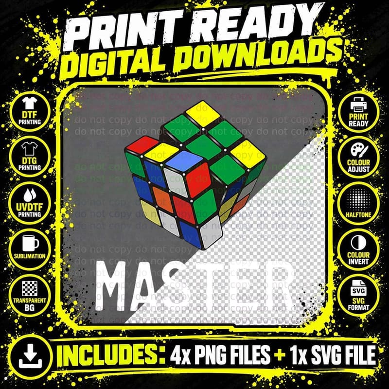 Fun Cube Master T-Shirt Png SVG Digital Bundle