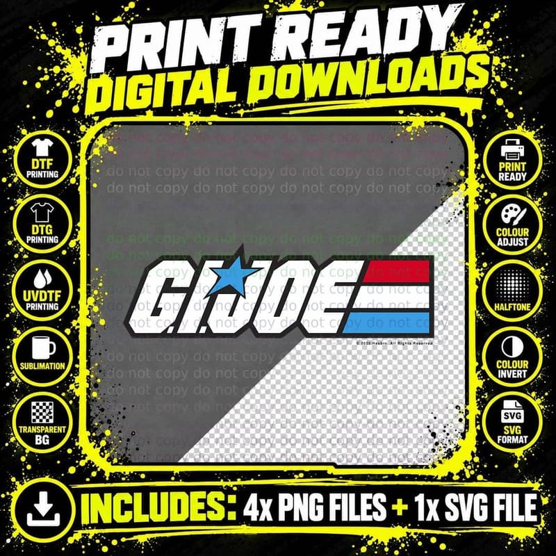 G.i. Joe American Hero Red White & Blue Simple Logo Png SVG Digital Bundle