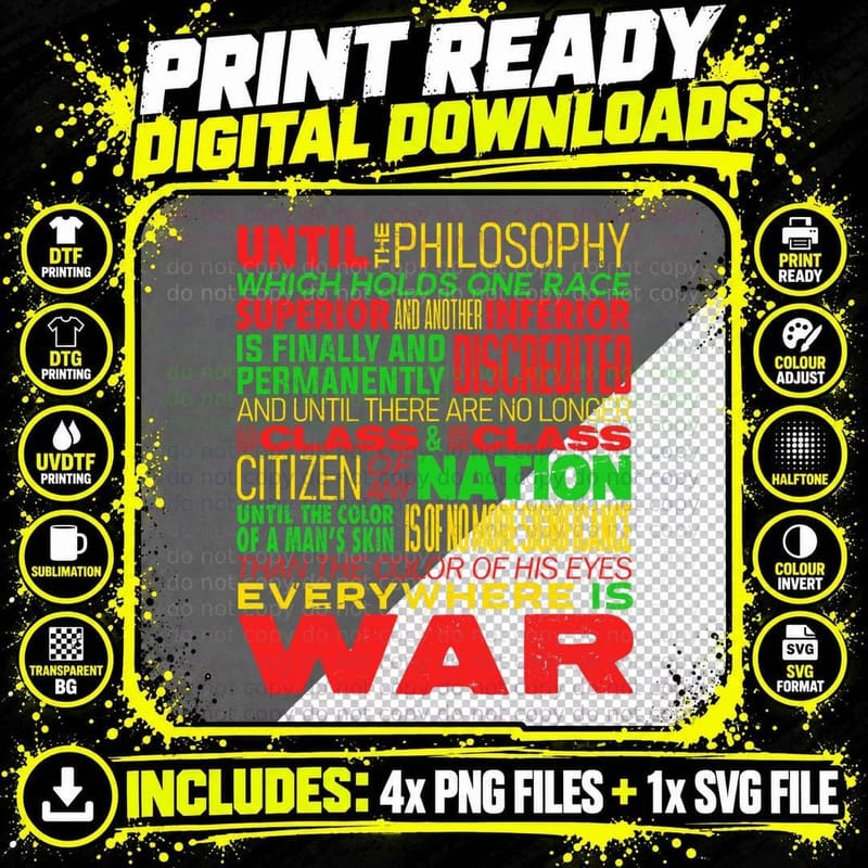 Haile Selassie Until the Philosophy War for Men & Women Png SVG Digital Bundle