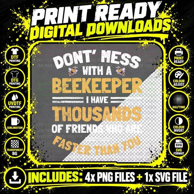 Hilarious Beekeeper T-Shirt Png SVG Digital Bundle