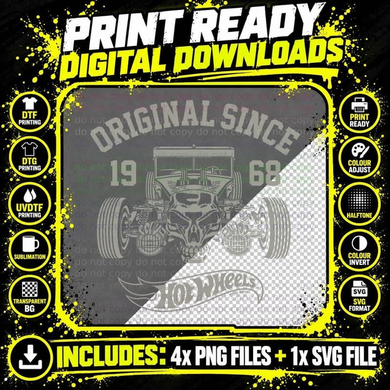 Hot Wheels - Original Since 1968 T-Shirt Png SVG Digital Bundle